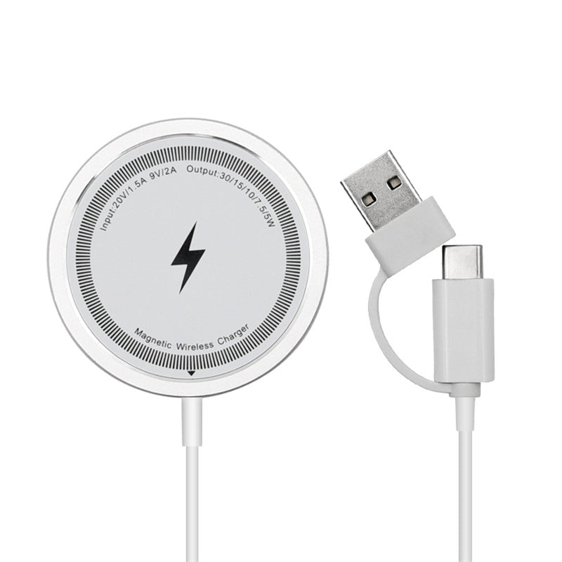 Premium Wireless Charger Magnetic Charging Pad MagSafe Compatible 30W Fast Wireless Charging Slim Portable Dock