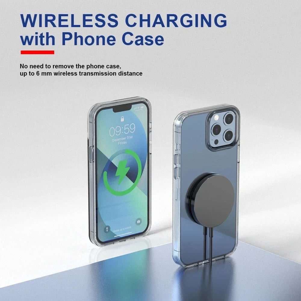 Premium Wireless Charger Magnetic Charging Pad MagSafe Compatible 30W Fast Wireless Charging Slim Portable Dock