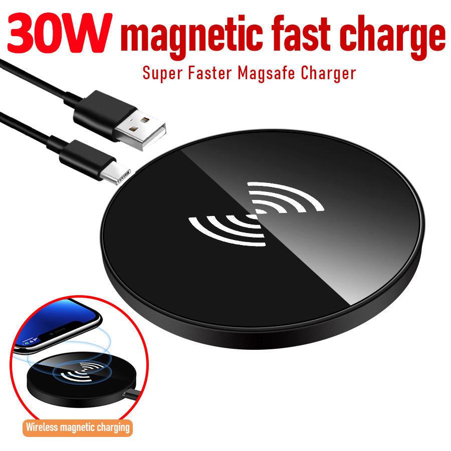 Premium Wireless Charger Magnetic Charging Stand MagSafe Compatible 30W Fast Charging USB-C PD Dock