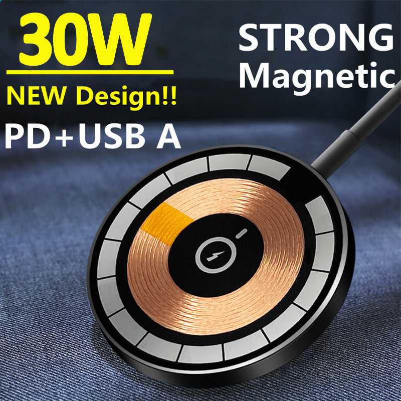 Premium Wireless Charger Magnetic Charging Stand MagSafe Compatible 30W Fast Charging USB-C PD Dock