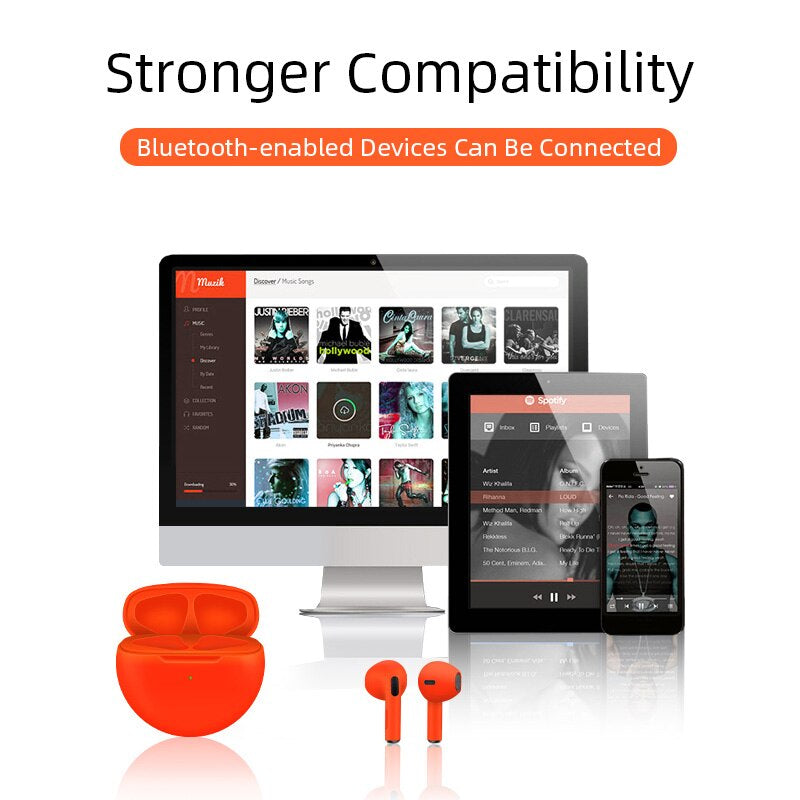 Premium Wireless Earbuds Bluetooth Compatible Touch Control Stereo Sound Mini In-Ear Sport Headset