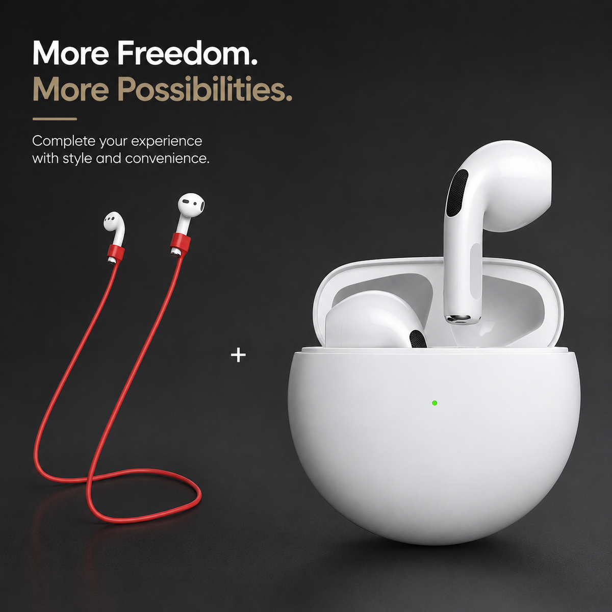 Premium Wireless Earbuds Bluetooth Compatible Touch Control Stereo Sound Mini In-Ear Sport Headset Noise Reduction Charging Case Rechargeable Portable