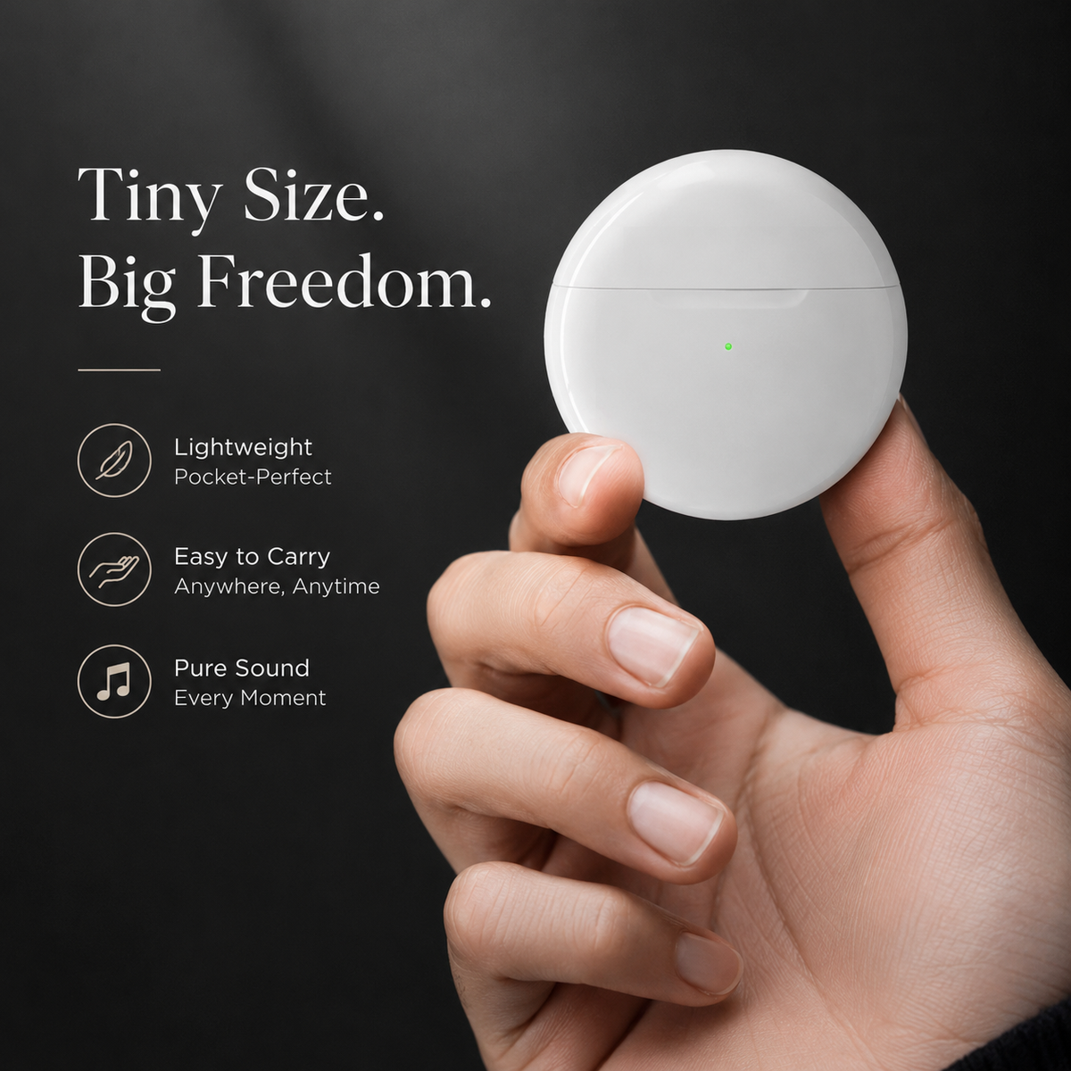 Premium Wireless Earbuds Bluetooth Compatible Touch Control Stereo Sound Mini In-Ear Sport Headset Noise Reduction Charging Case Rechargeable Portable