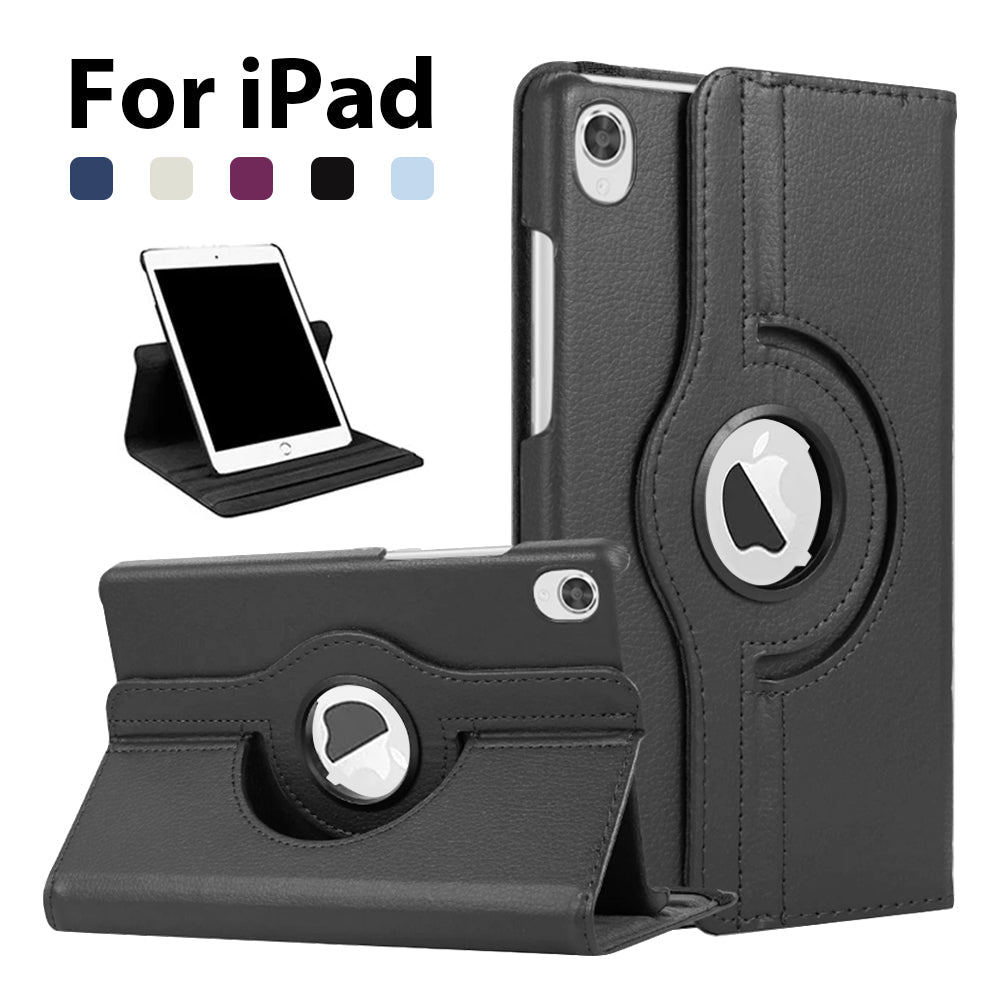 Premium iPad Case 360 Rotating Stand PU Leather Smart Cover Protective Tablet Case Multi Angle Viewing Support