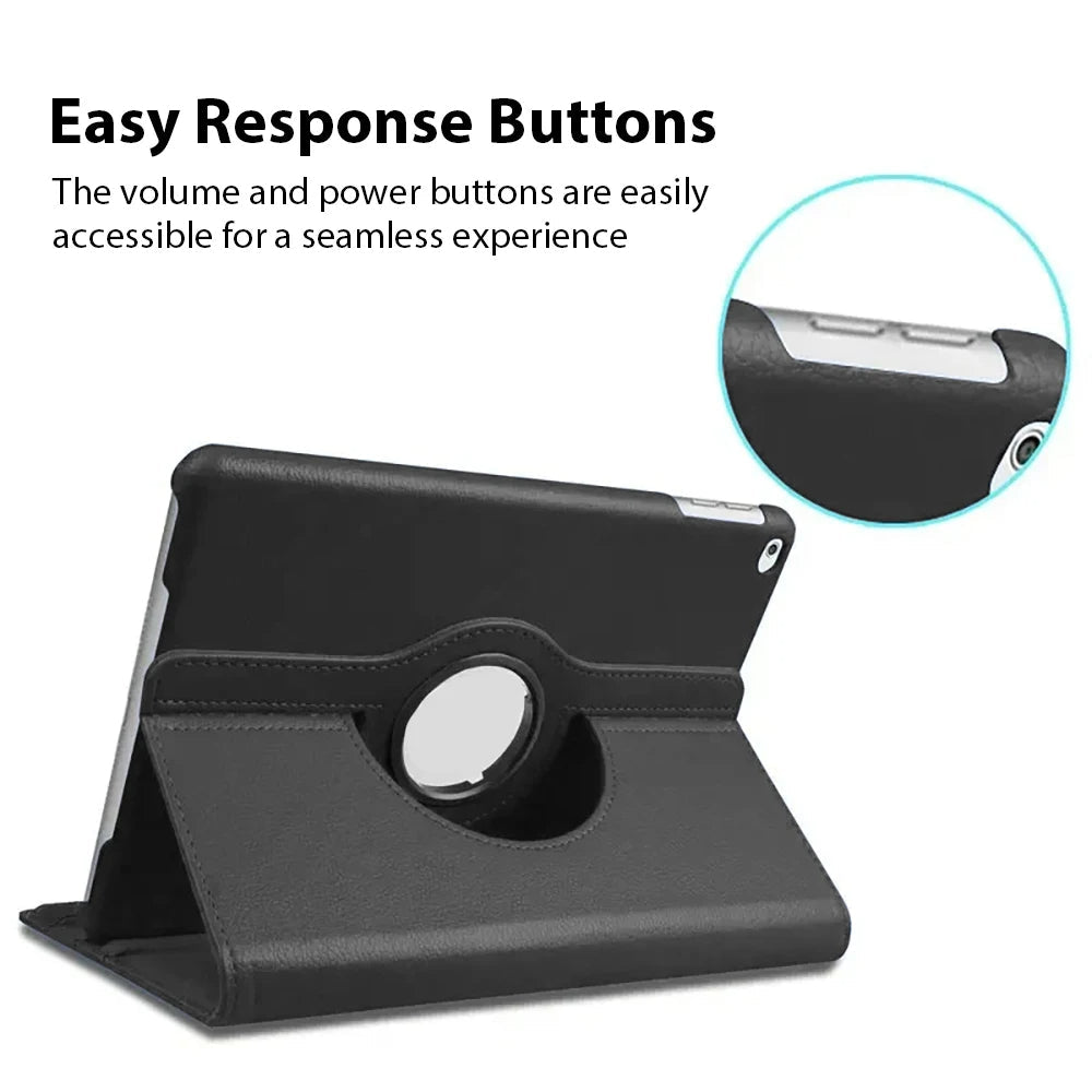 Premium iPad Case 360 Rotating Stand PU Leather Smart Cover Protective Tablet Case Multi Angle Viewing Support