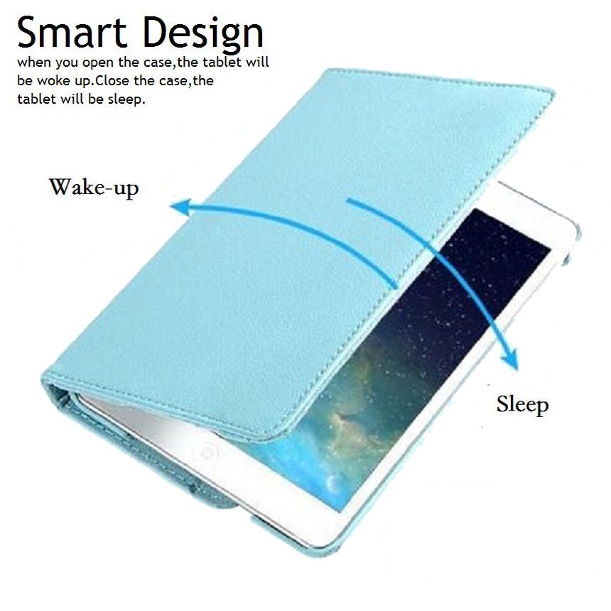 Premium iPad Case 360 Rotating Stand PU Leather Smart Cover Protective Tablet Case Multi Angle Viewing Support