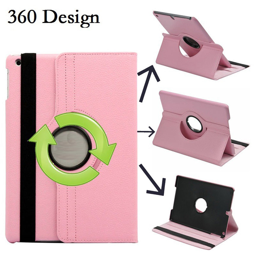 Premium iPad Case 360 Rotating Stand PU Leather Smart Cover Protective Tablet Case Multi Angle Viewing Support