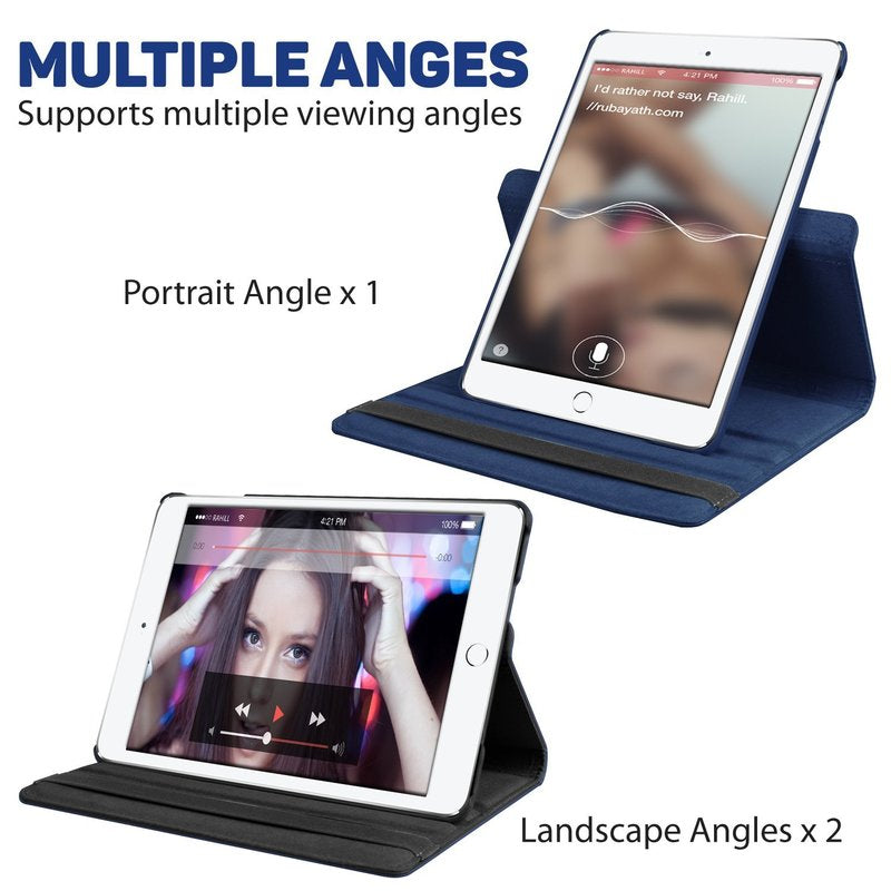 Premium iPad Case 360 Rotating Stand PU Leather Smart Cover Protective Tablet Case Multi Angle Viewing Support
