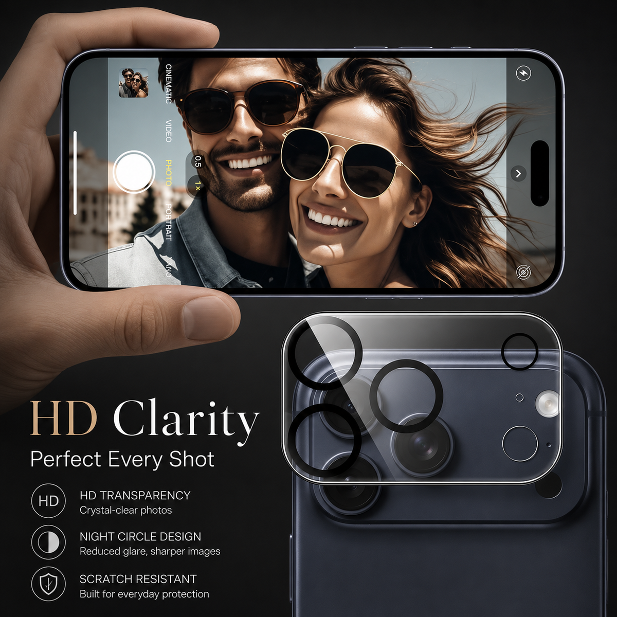 Premium iPhone Camera Lens Protector 9H Glass Guard Ultra Clear Camera Cover Scratch Resistant Lens Shield Dust Protection Precision Fit Slim Design
