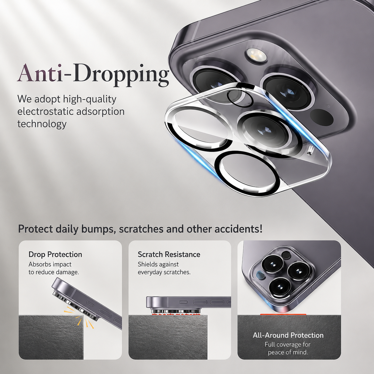 Premium iPhone Camera Lens Protector 9H Glass Guard Ultra Clear Camera Cover Scratch Resistant Lens Shield Dust Protection Precision Fit Slim Design