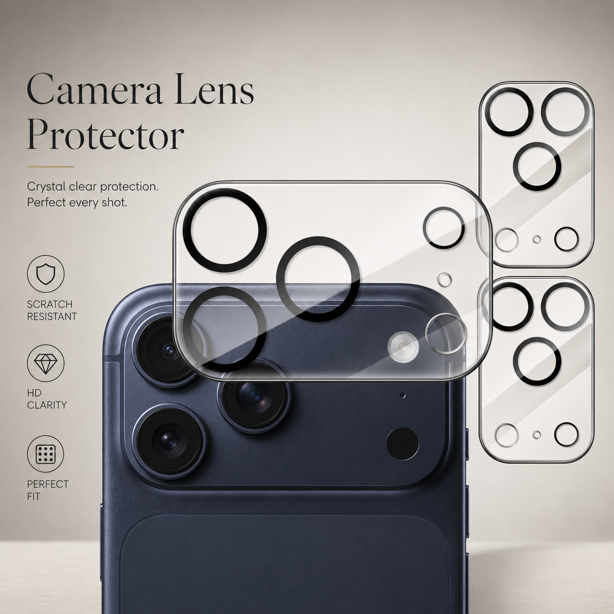 Premium iPhone Camera Lens Protector 9H Glass Guard Ultra Clear Camera Cover Scratch Resistant Lens Shield Dust Protection Precision Fit Slim Design