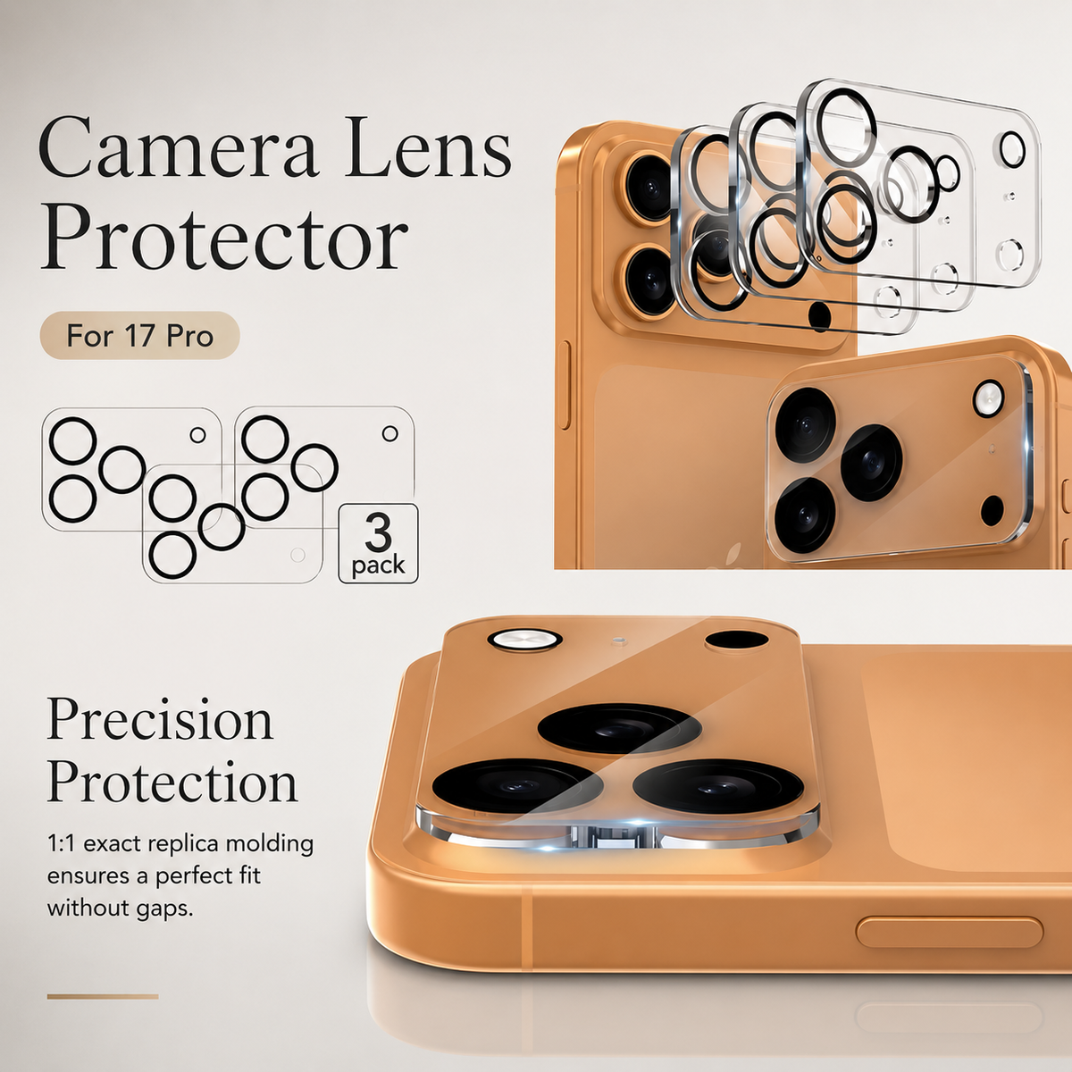 Premium iPhone Camera Lens Protector 9H Glass Guard Ultra Clear Camera Cover Scratch Resistant Lens Shield Dust Protection Precision Fit Slim Design