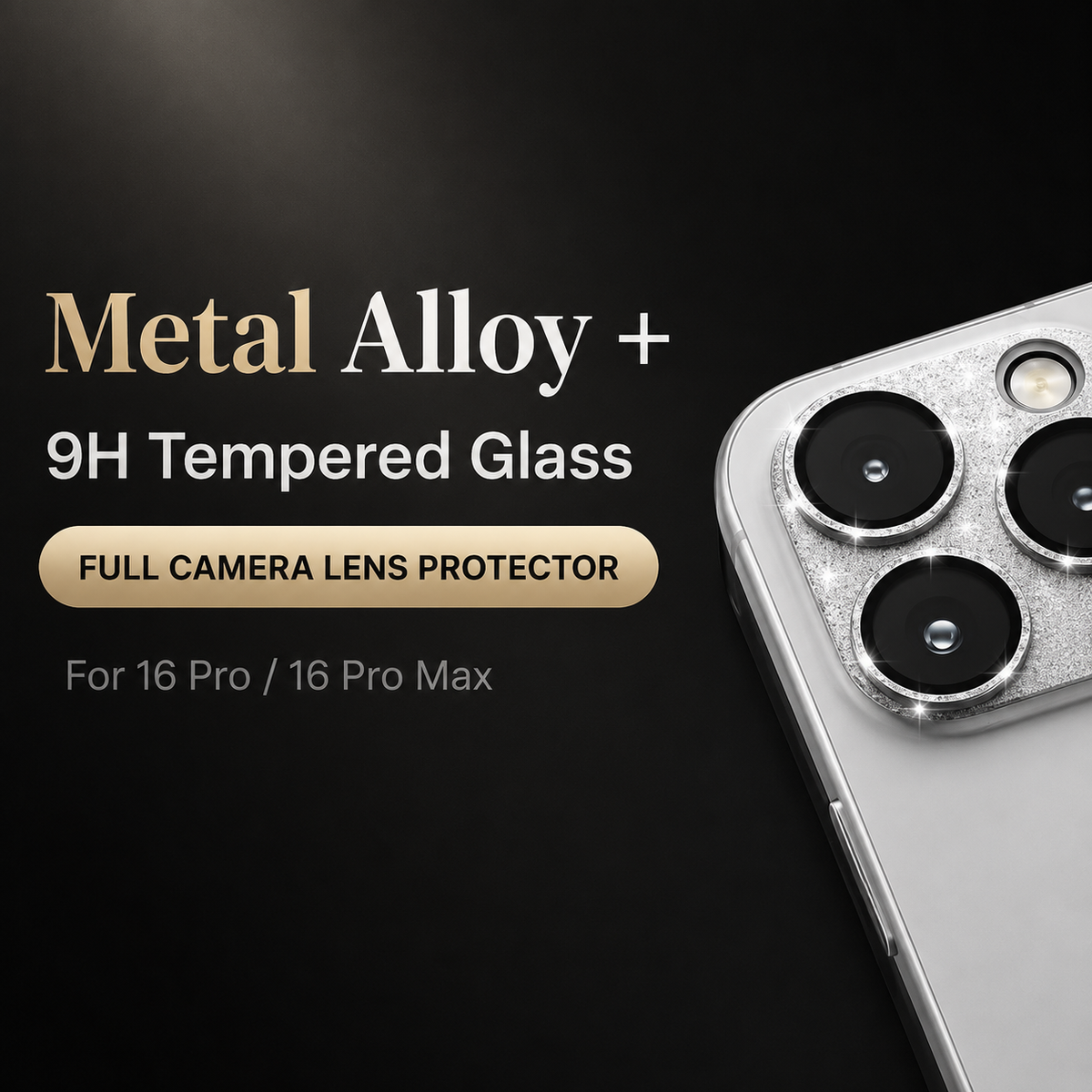 Premium iPhone Camera Lens Protector Alloy Ring Tempered Glass Scratch Resistant Shatterproof Cover Precision Fit Camera Guard Protection Slim Design