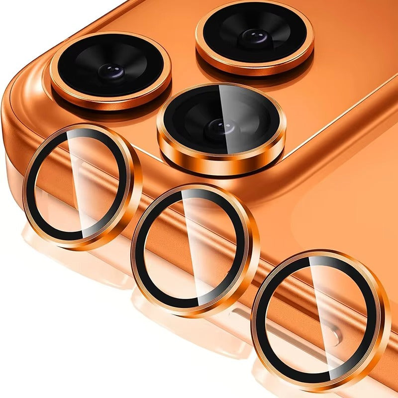 Premium iPhone Camera Lens Protector Metal Ring Tempered Glass Scratch Resistant Cover