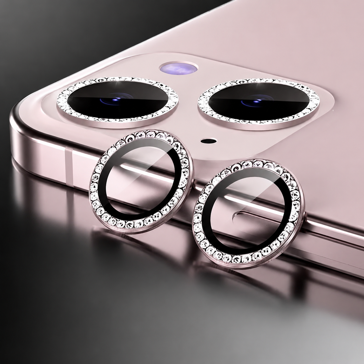 Premium iPhone Camera Lens Protector Tempered Glass Metal Ring Scratch Resistant Anti Dust Cover Precision Fit Protection Slim Design Clear Guard