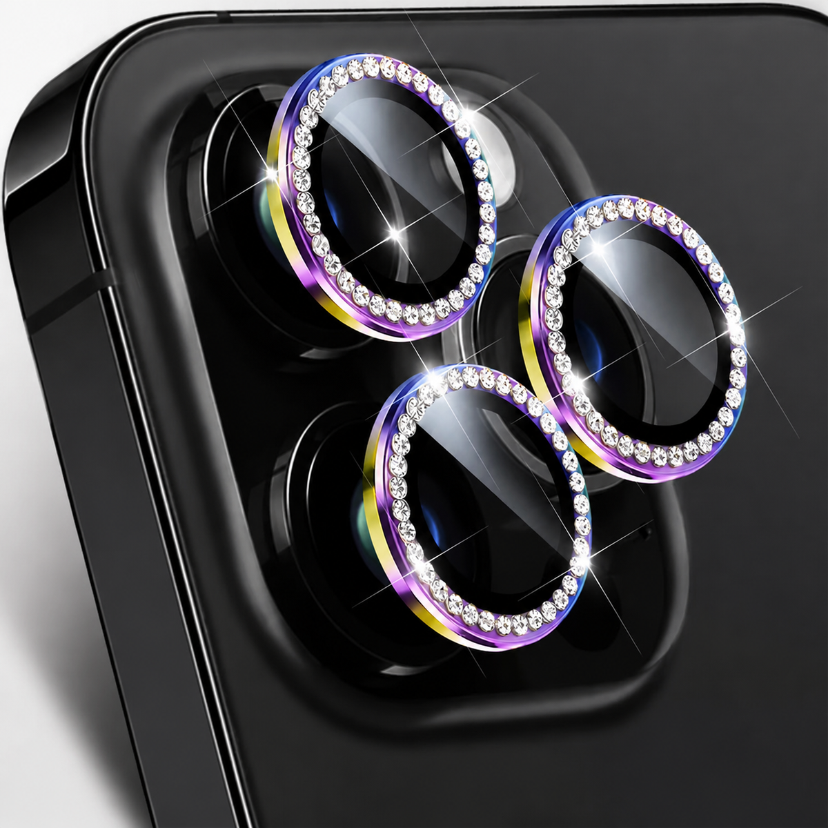 Premium iPhone Camera Lens Protector Tempered Glass Metal Ring Scratch Resistant Anti Dust Cover Precision Fit Protection Slim Design Clear Guard