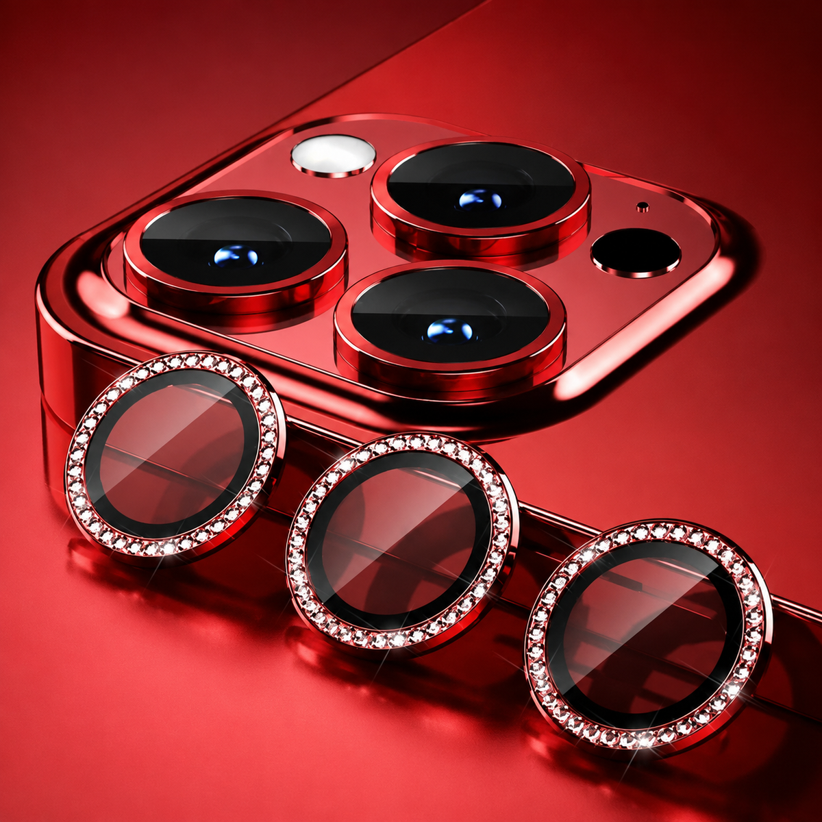 Premium iPhone Camera Lens Protector Tempered Glass Metal Ring Scratch Resistant Anti Dust Cover Precision Fit Protection Slim Design Clear Guard