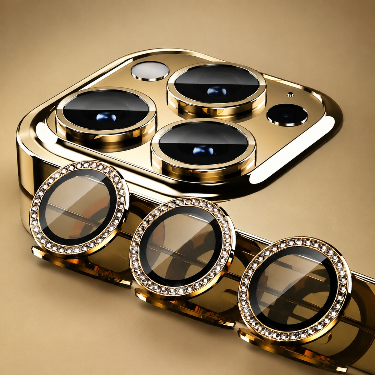Premium iPhone Camera Lens Protector Tempered Glass Metal Ring Scratch Resistant Anti Dust Cover Precision Fit Protection Slim Design Clear Guard