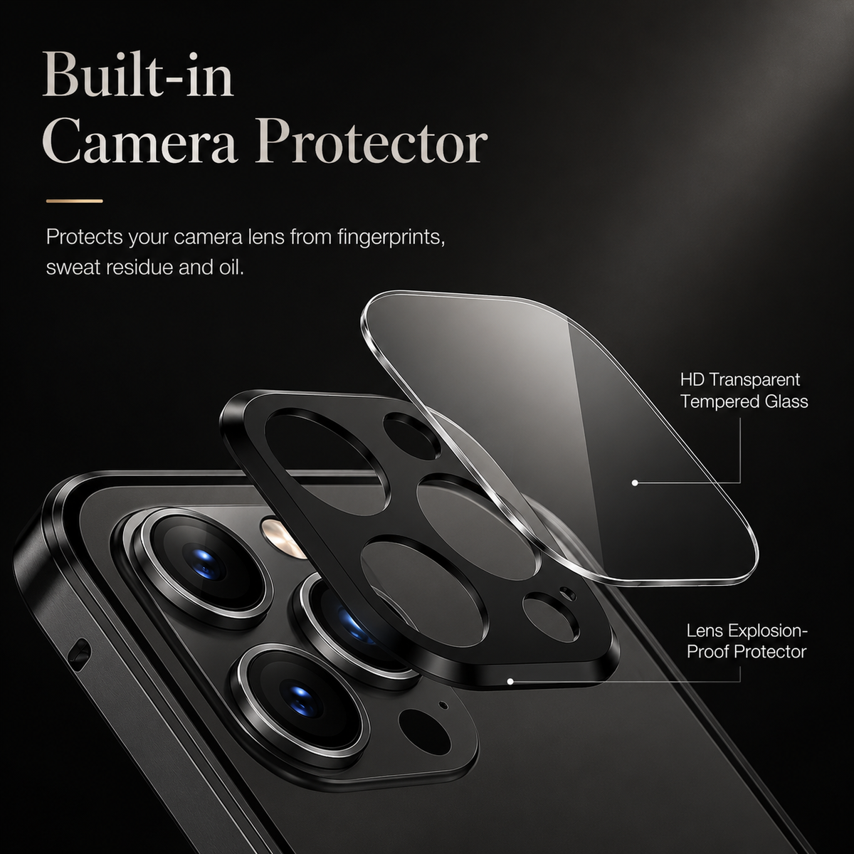 Premium iPhone Case 360 Full Protection Magnetic Glass Cover Aluminum Frame Snap Lock Shockproof Anti Scratch Clear Full Coverage Protective Case
