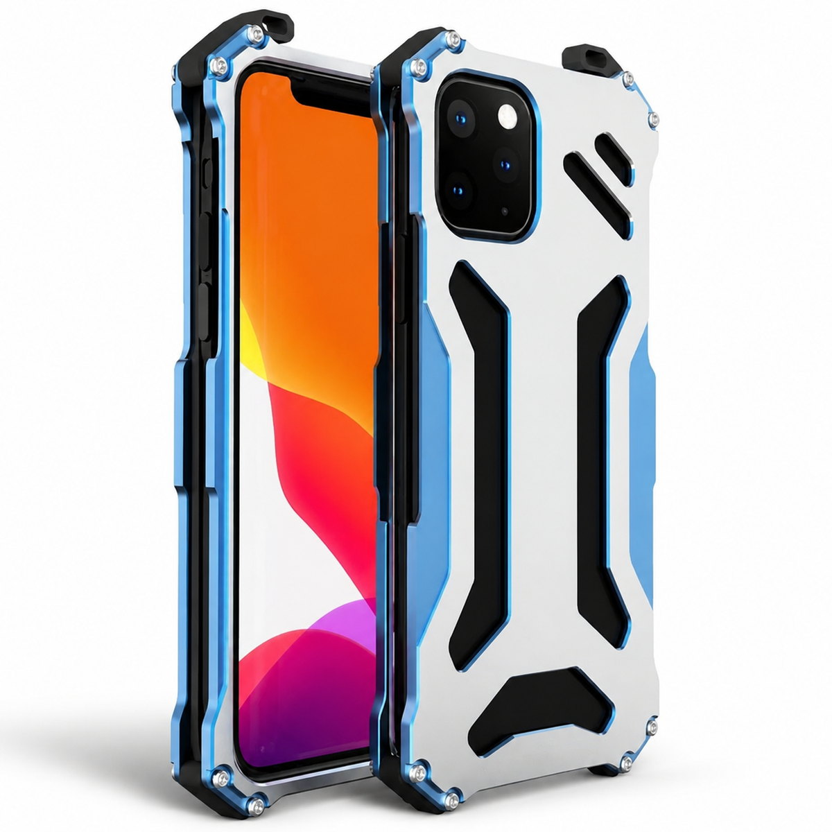 Premium iPhone Case Aluminum Alloy Metal Armor Cover Cooling Design Shockproof Anti Scratch Non Slip Heavy Duty Full Coverage Protective Design