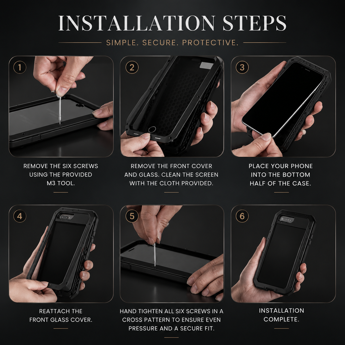 Premium iPhone Case Aluminum Metal Armor Bumper Shockproof Protective Cover Anti Fingerprint Non Slip Camera Protection Full Coverage Rugged Design