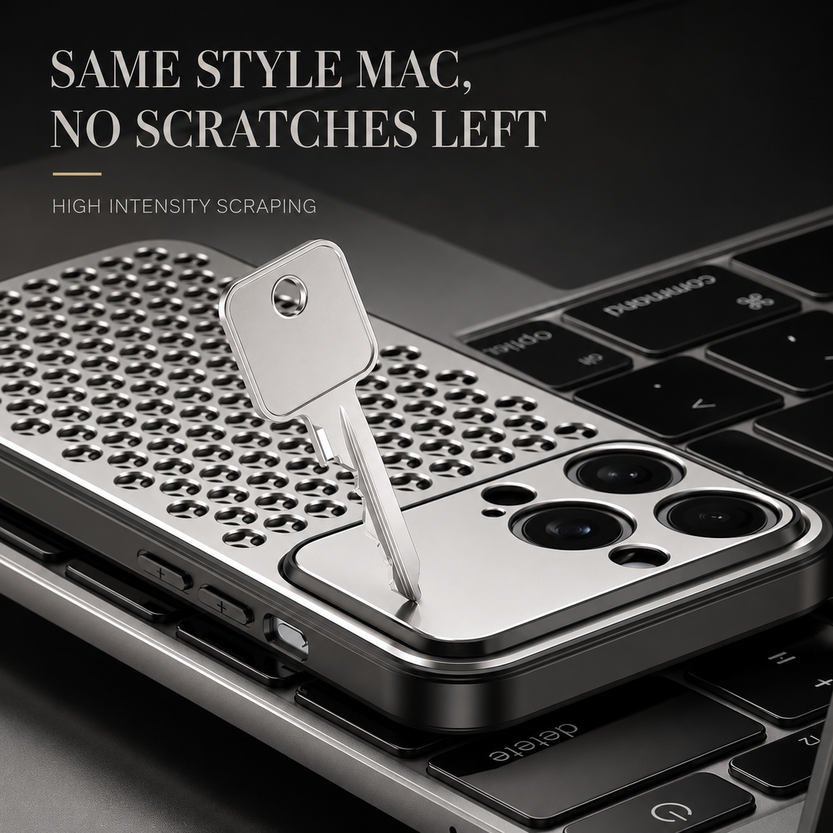 Premium iPhone Case Aluminum Metal Frame Breathable Back Cover Slim Anti Fingerprint Scratch Resistant Protective Camera Protection Full Coverage