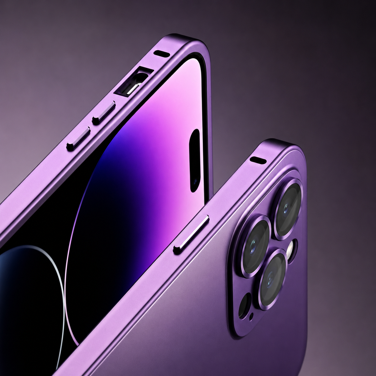 Premium iPhone Case Aluminum Metal Frame Protective Cover Shockproof Camera Lens Protection Wireless Charging Slim Lightweight PC Back Full Coverage