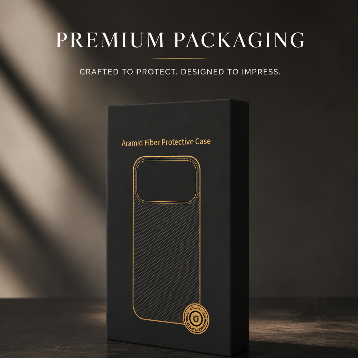 Premium iPhone Case Aramid Fiber Slim Hard Cover Matte Black Shockproof Protective Anti Scratch Lightweight Full Coverage Durable Design