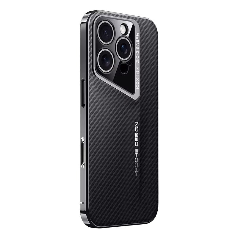 Premium iPhone Case Carbon Fiber Electroplated Protective Cover MagSafe Compatible Magnetic Shockproof Non Slip Anti Fingerprint Full Coverage Design