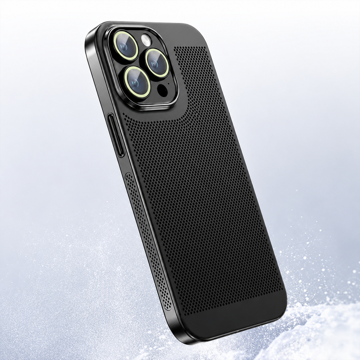 Premium iPhone Case Cooling PC Shell Electroplated Hollow Cover Heat Dissipation Anti Fingerprint Non Slip Lightweight Half Wrapped Slim Protective Design