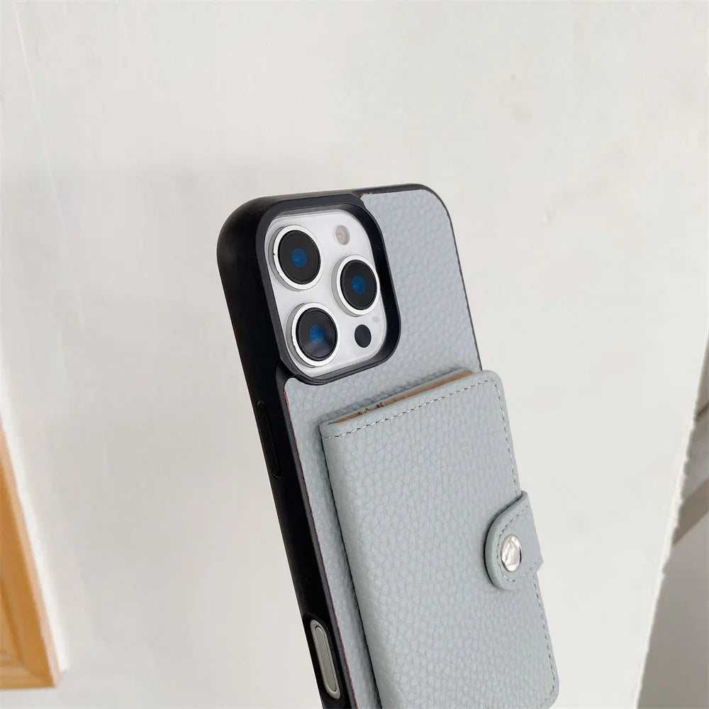 Premium iPhone Case Crossbody Wallet Cover PU Leather RFID Card Holder Coin Pocket Magnetic Closure Shoulder Strap Shockproof Full Protection Slim Design