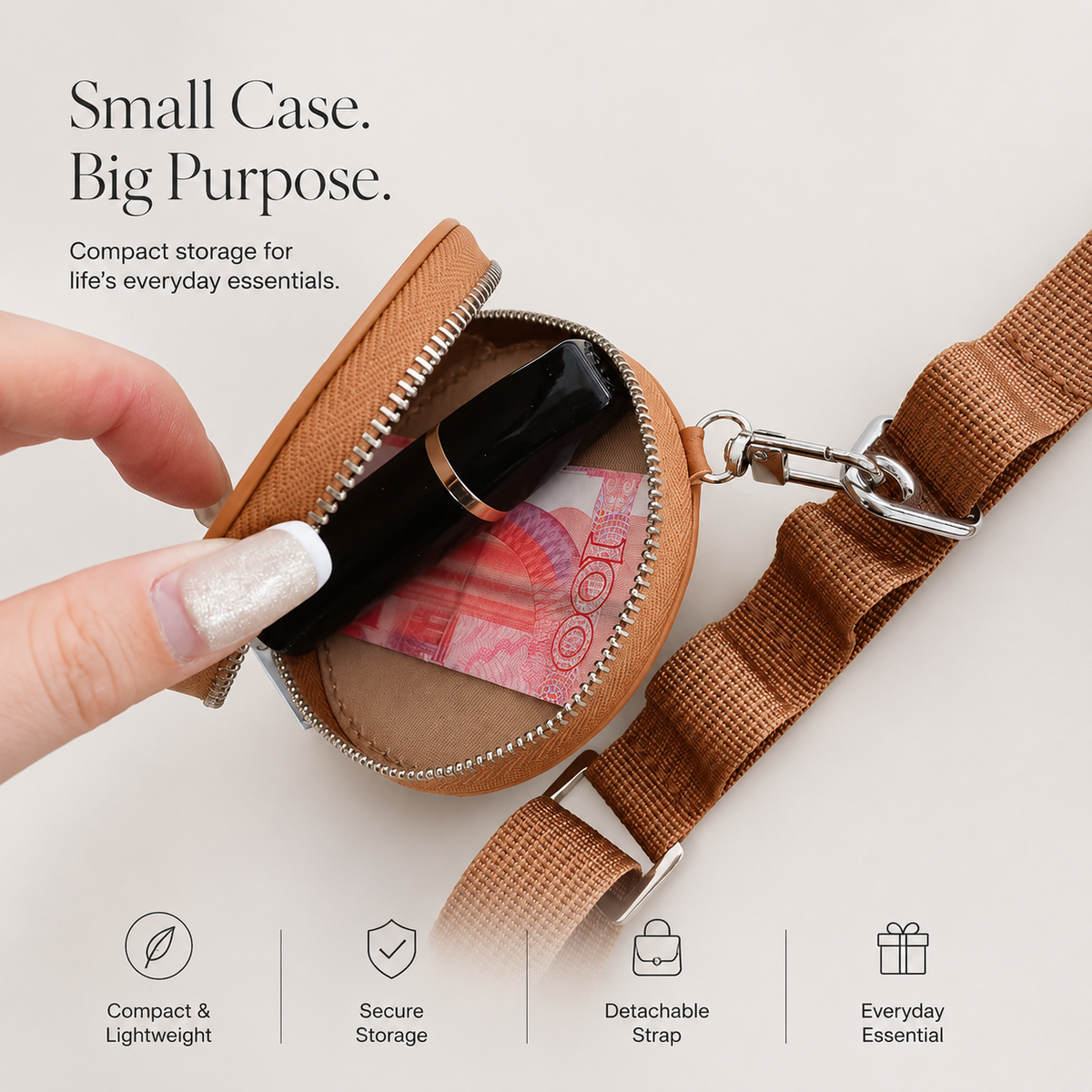 Premium iPhone Case Crossbody Wallet PU Leather RFID Card Holder Coin Pocket Shoulder Strap Magnetic Closure Shockproof Slim Protective Design