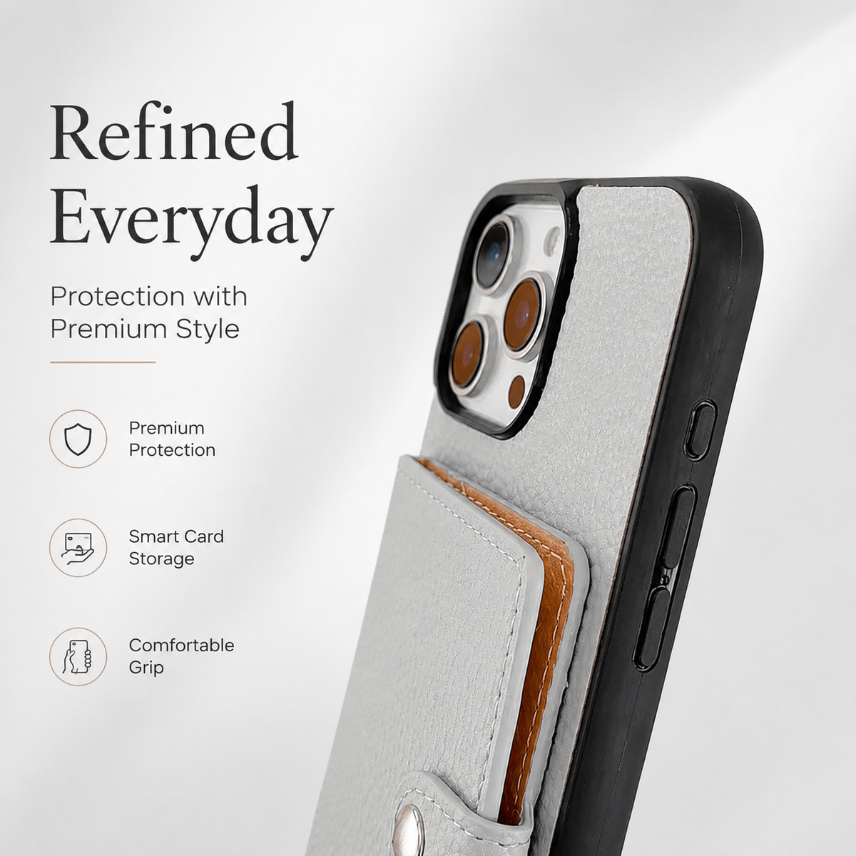 Premium iPhone Case Crossbody Wallet PU Leather RFID Card Holder Coin Pocket Shoulder Strap Magnetic Closure Shockproof Slim Protective Design