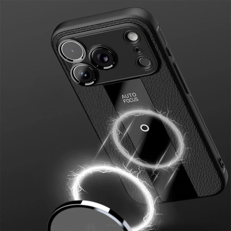 Premium iPhone Case Frosted PU Leather MagSafe Cover Shockproof Non Slip Anti Scratch Full Coverage Case