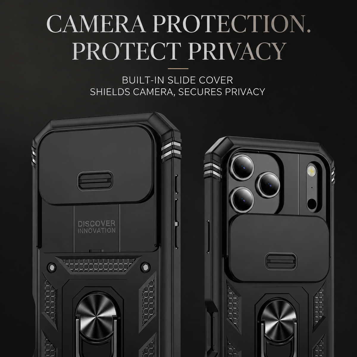 Premium iPhone Case Heavy Duty Rugged Shockproof Cover Sliding Camera Guard 360 Rotating Kickstand Anti Slip Magnetic Protective Full Coverage Design