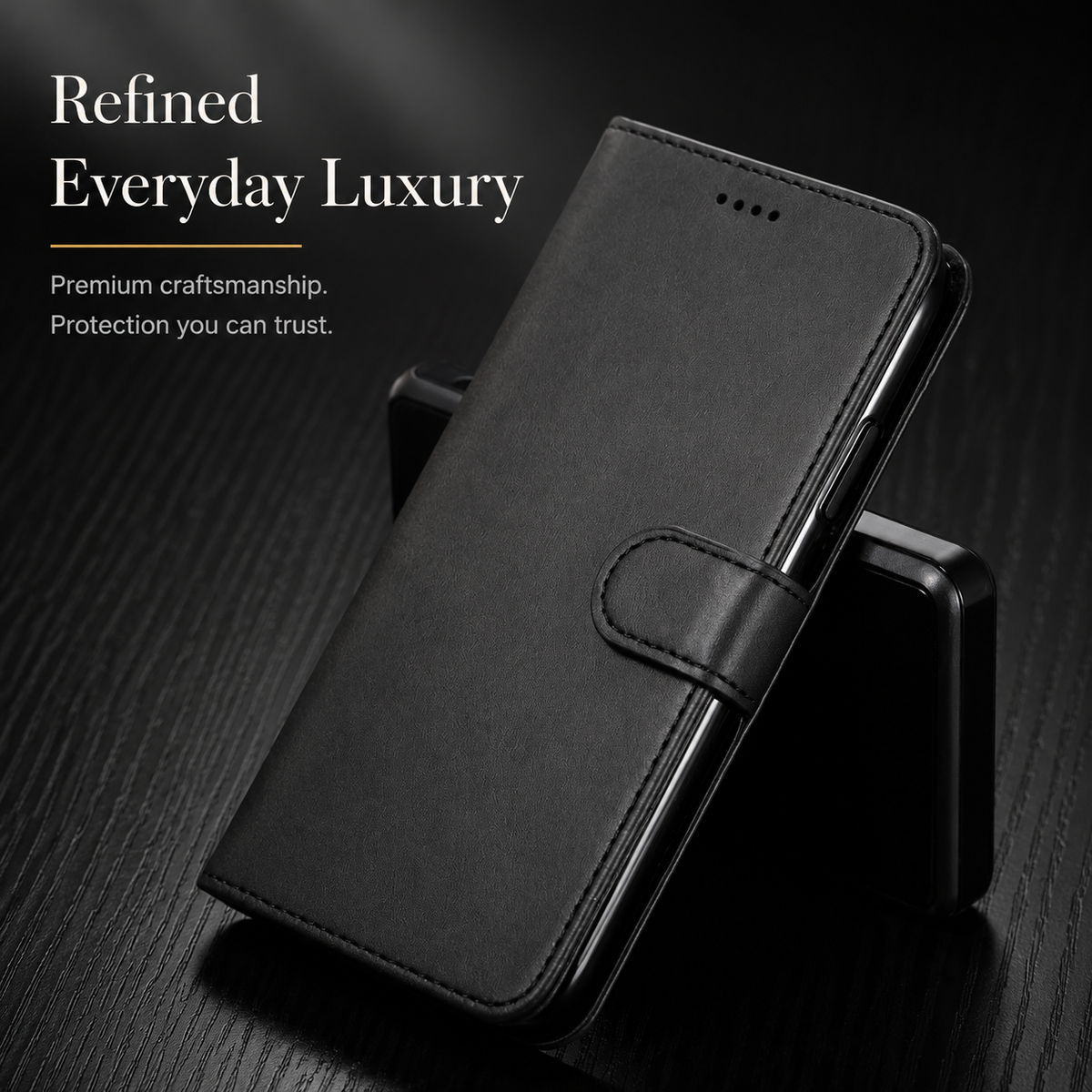 Premium iPhone Case Leather Wallet Flip Cover Card Holder Magnetic Closure Shockproof Camera Protection Slim Full Coverage Protective Design