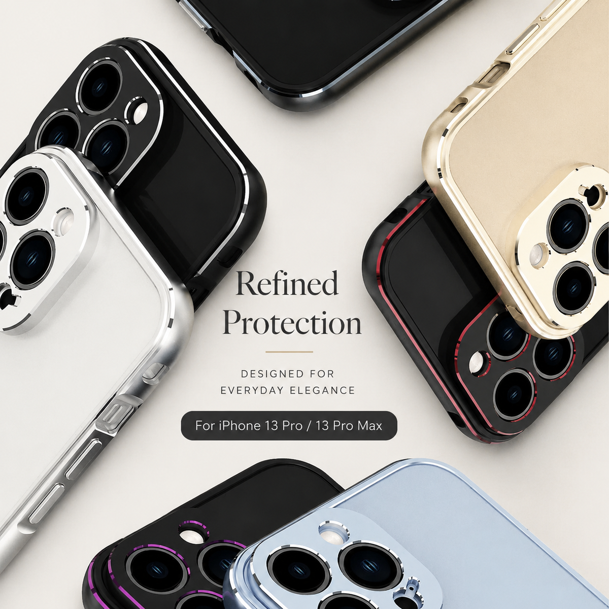 Premium iPhone Case MagSafe Compatible Aluminum Bumper Cover Metal Camera Guard Shockproof Slim Edge Frame Anti Scratch Protective Design