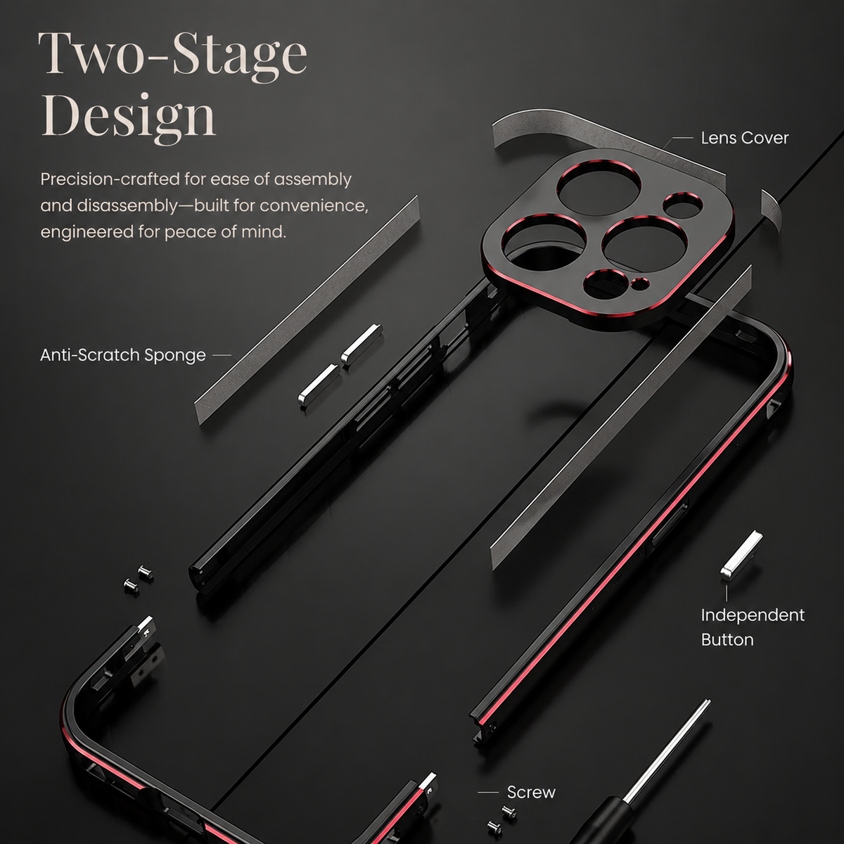 Premium iPhone Case MagSafe Compatible Aluminum Bumper Cover Metal Camera Guard Shockproof Slim Edge Frame Anti Scratch Protective Design
