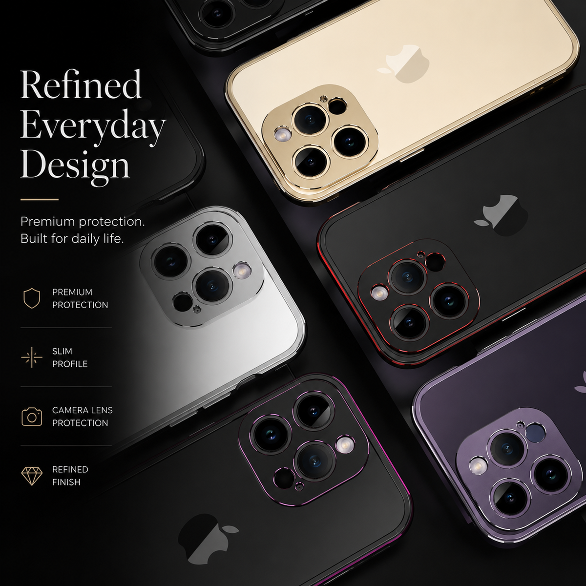 Premium iPhone Case MagSafe Compatible Aluminum Bumper Cover Metal Camera Guard Shockproof Slim Edge Frame Anti Scratch Protective Design