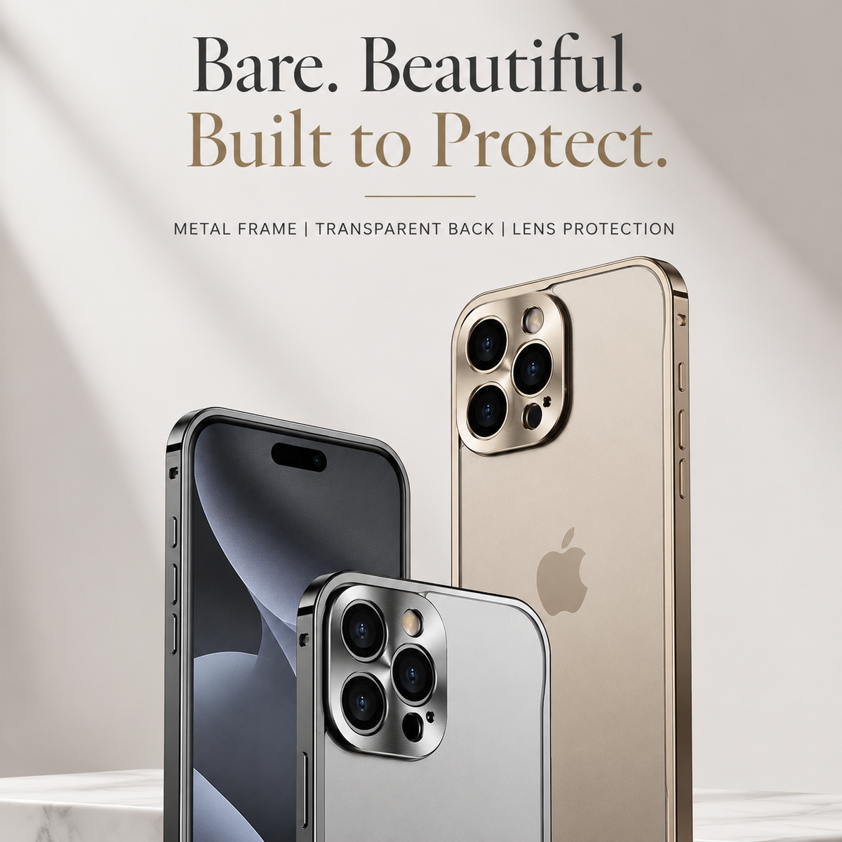 Premium iPhone Case MagSafe Compatible Aluminum Frame Cover Magnetic Edge Protection Camera Lens Guard Shockproof Slim Metal Full Coverage Design
