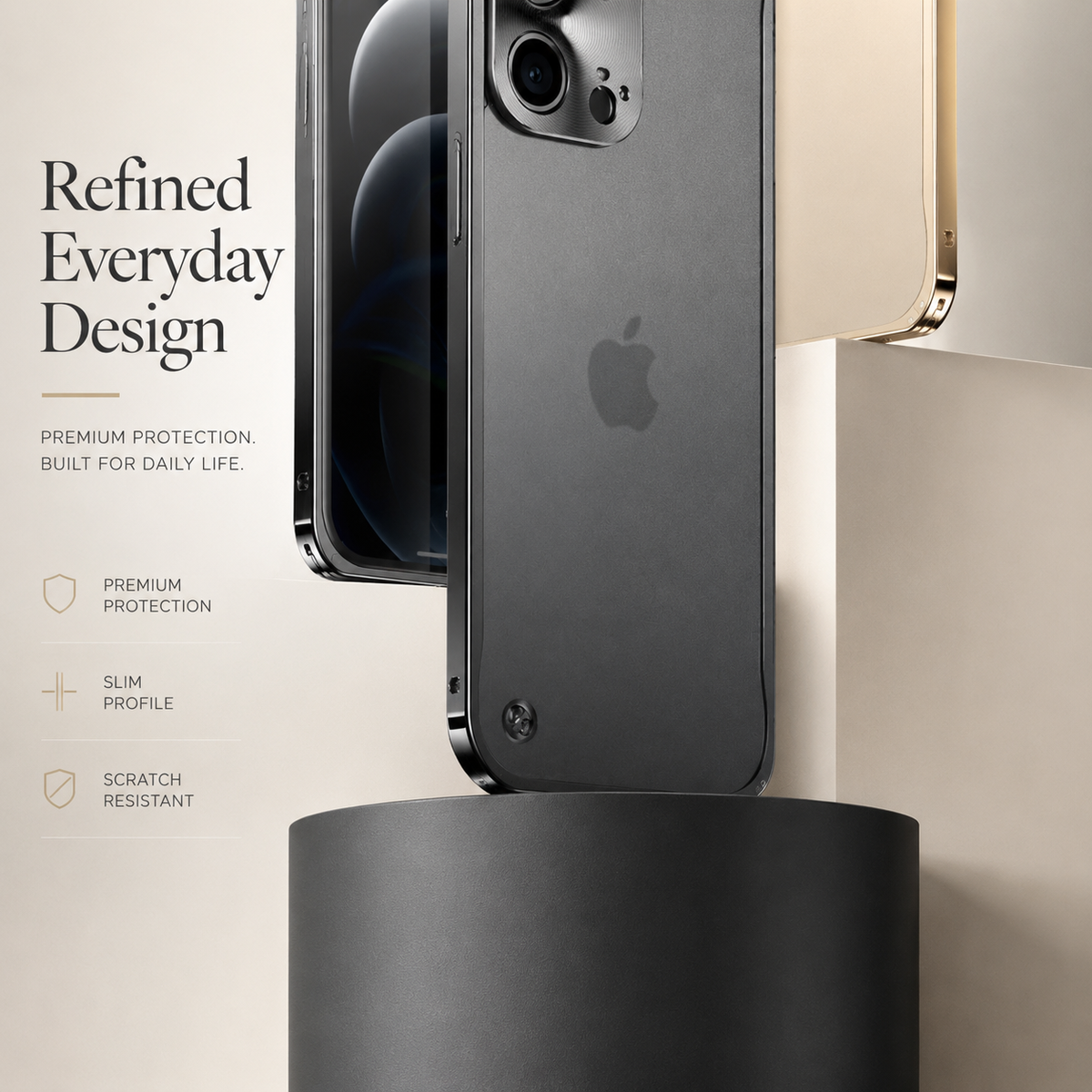 Premium iPhone Case MagSafe Compatible Aluminum Frame Cover Magnetic Edge Protection Camera Lens Guard Shockproof Slim Metal Full Coverage Design