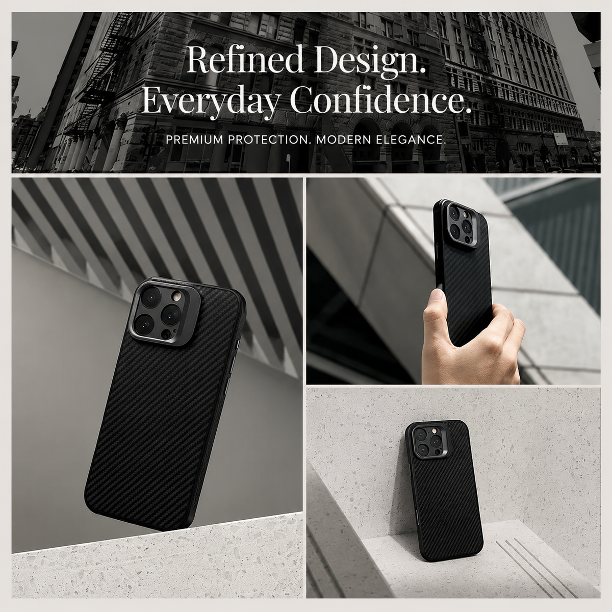 Premium iPhone Case MagSafe Compatible Aramid Fiber Cover TPU Magnetic Shockproof Metal Frame Camera Protection Anti Scratch Full Coverage