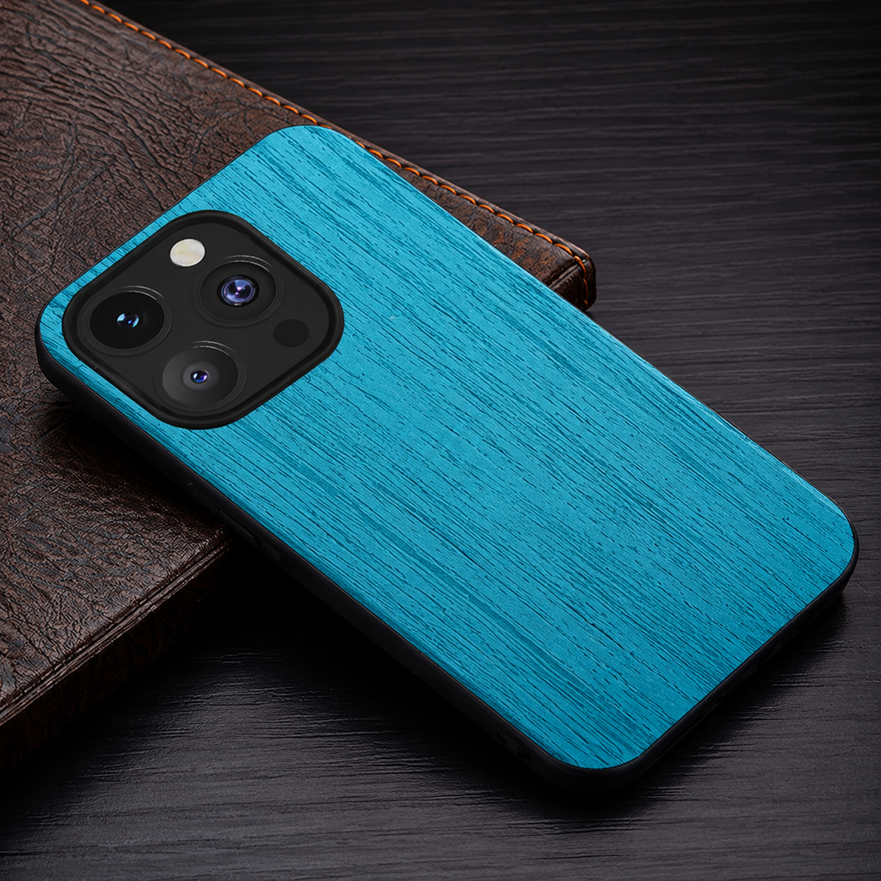 Premium iPhone Case MagSafe Compatible Bamboo Wood Leather Texture Cover Slim Shockproof Protective Camera Lens Protection Natural Finish Design