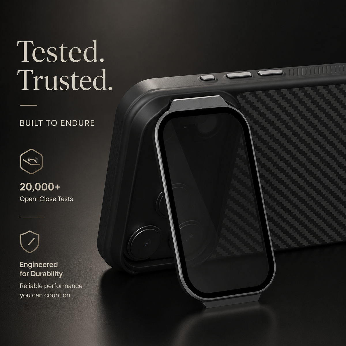 Premium iPhone Case MagSafe Compatible CamShield Cover Foldable Lens Stand Shockproof Textured PC Non Slip Camera Protection Half Wrapped Design