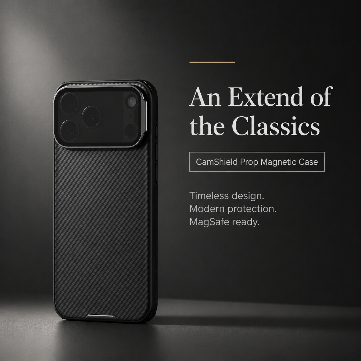 Premium iPhone Case MagSafe Compatible CamShield Cover Foldable Lens Stand Shockproof Textured PC Non Slip Camera Protection Half Wrapped Design