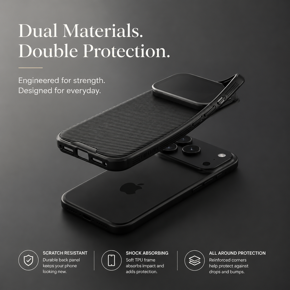 Premium iPhone Case MagSafe Compatible CamShield Cover Foldable Lens Stand Shockproof Textured PC Non Slip Camera Protection Half Wrapped Design