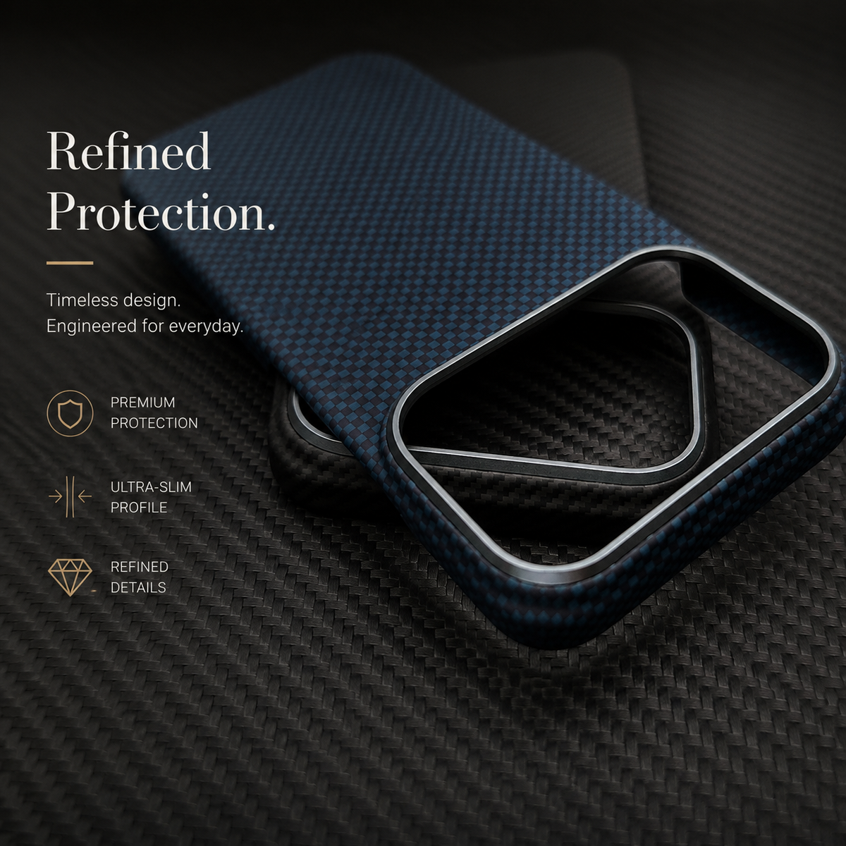 Premium iPhone Case MagSafe Compatible Carbon Fiber Aramid Protective Cover Camera Lens Protection Ultra Thin Shockproof Anti Fingerprint Waterproof Full Coverage