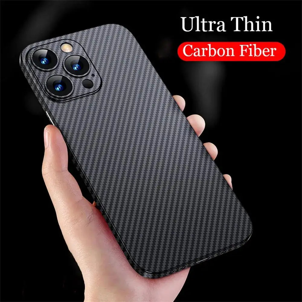 Premium iPhone Case MagSafe Compatible Carbon Fiber Matte PP Back Ultra Thin 0.2mm Lightweight Scratch Resistant Slim Minimal Cover
