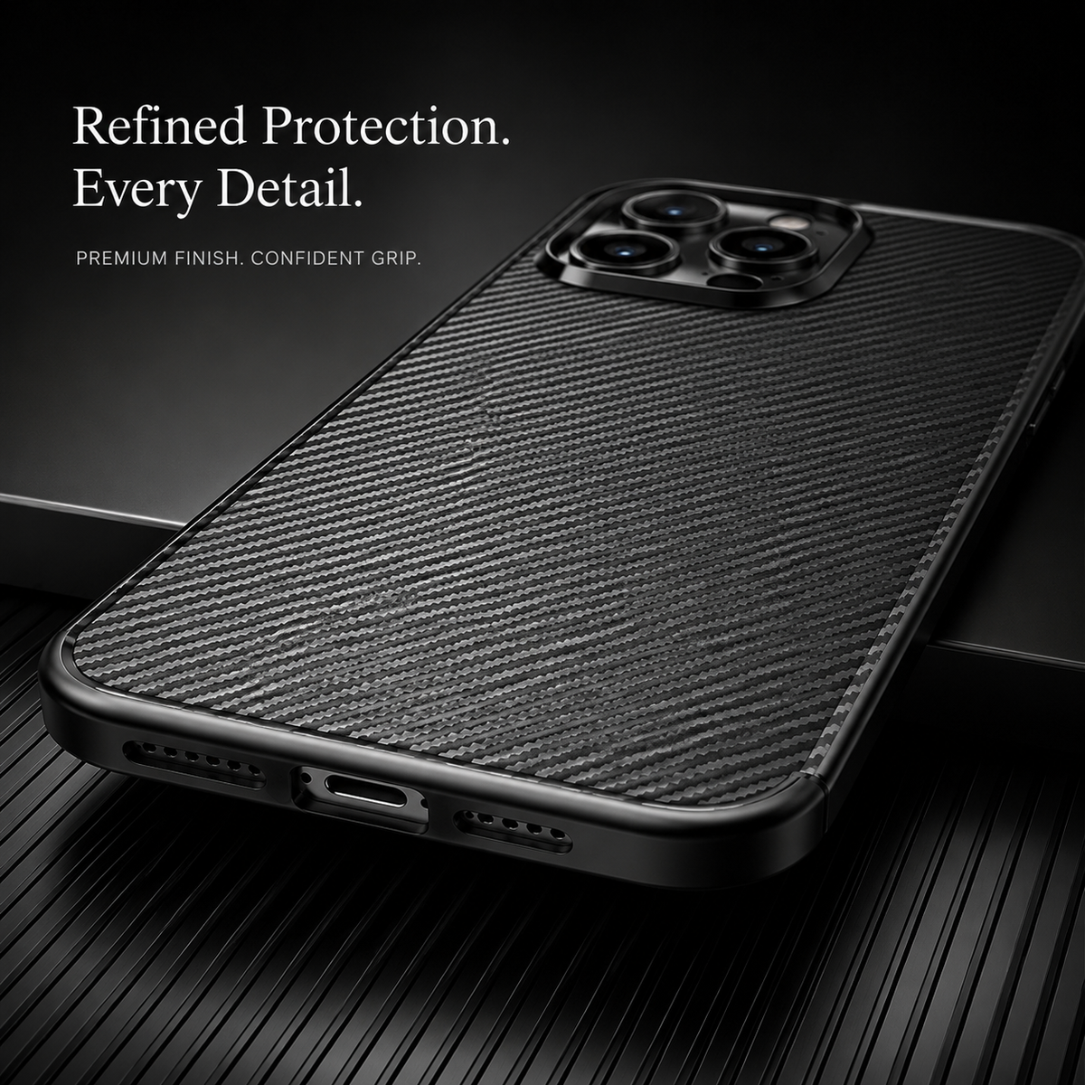 Premium iPhone Case MagSafe Compatible Carbon Fiber Texture Silicone Cover Ultra Thin Shockproof Protective Camera Lens Guard Slim Full Coverage Design