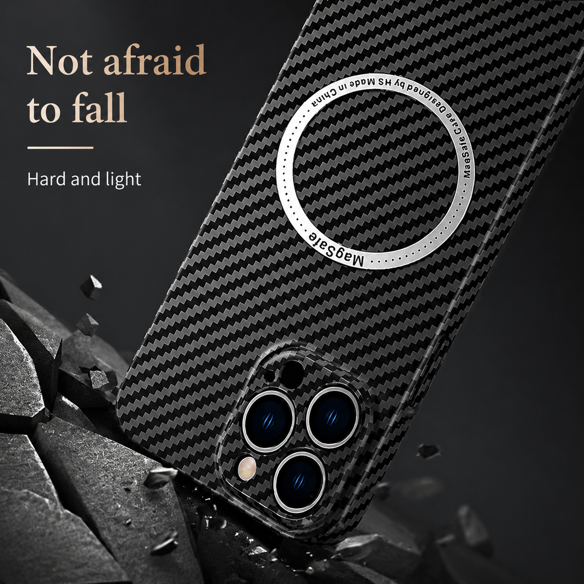 Premium iPhone Case MagSafe Compatible Carbon Fiber Texture Slim Cover Ultra Thin Shockproof Camera Lens Protection Lightweight Protective Design
